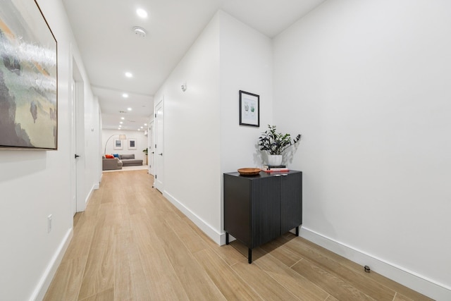 243 3rd St Unit 1, Jersey City, NJ 07302 - hallway with light wood-style flooring and recessed lighting