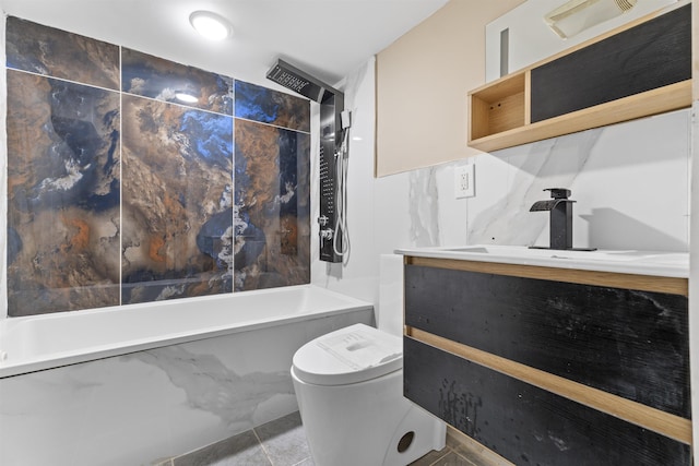 99 W 50th St, Bayonne, NJ 07002 - bathroom featuring vanity, toilet, and  shower combination