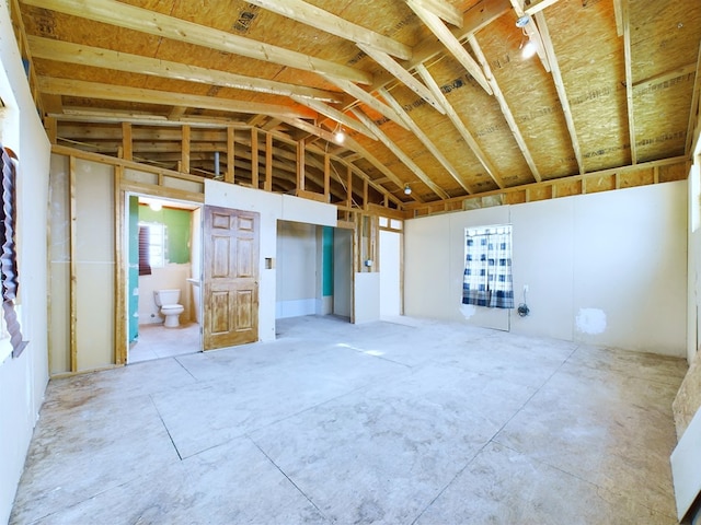 interior space with lofted ceiling