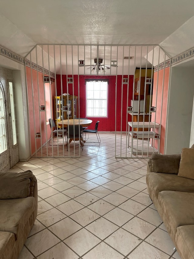 view of tiled living room