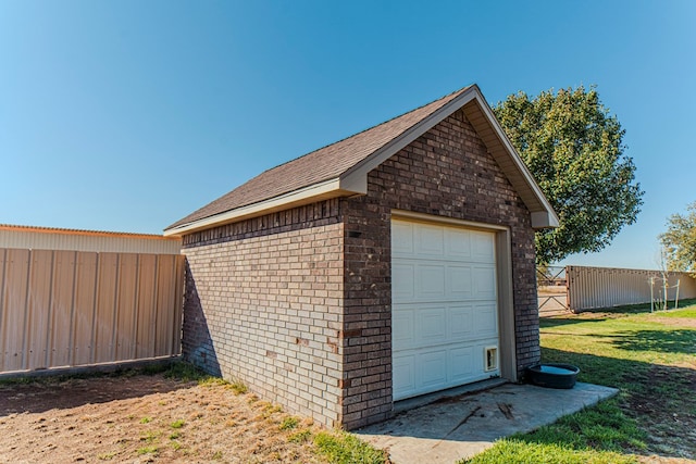 view of garage