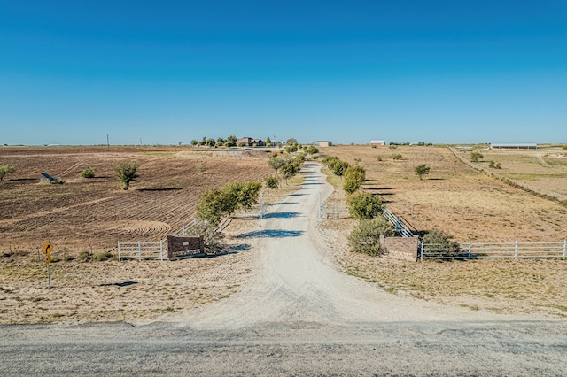 view of road featuring a rural view