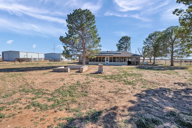 view of yard featuring a rural view