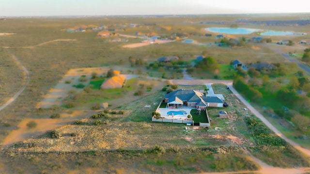 drone / aerial view with a rural view