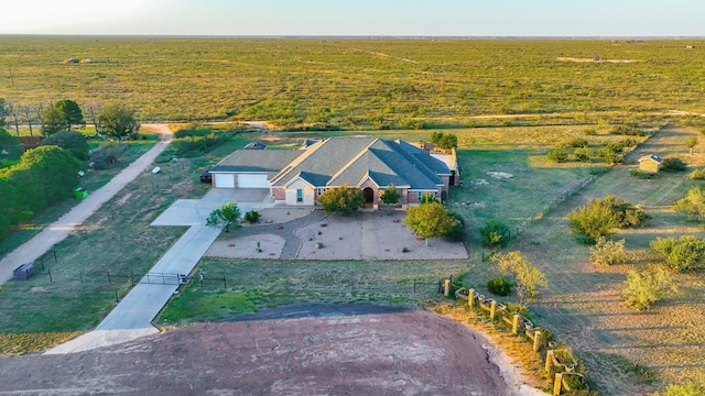 drone / aerial view with a rural view