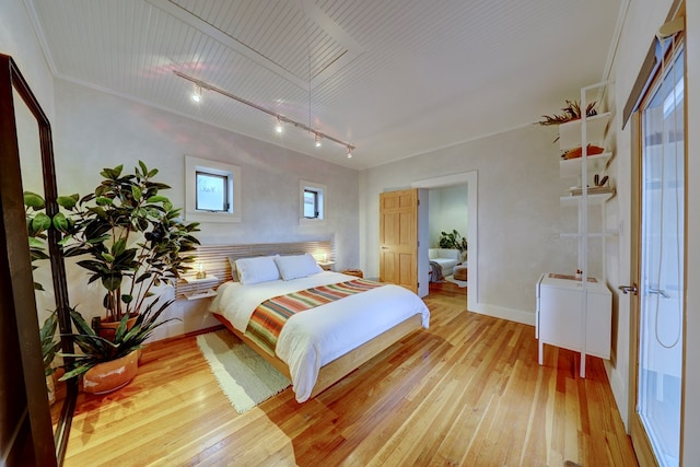 bedroom featuring light hardwood / wood-style floors