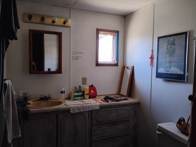 bathroom with vanity and toilet