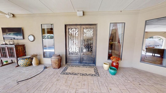 view of exterior entry with french doors