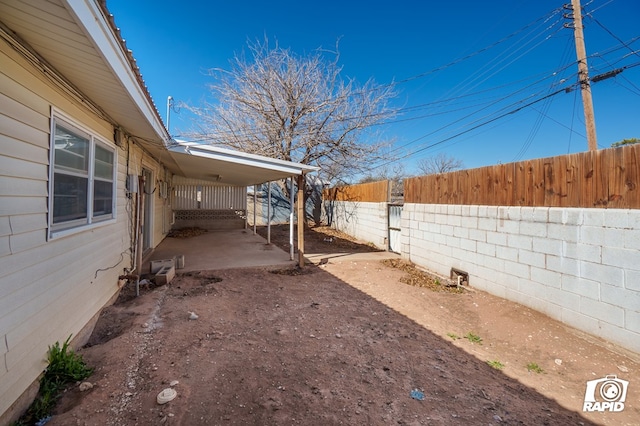 view of yard featuring a fenced backyard