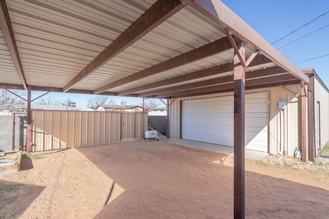 view of garage