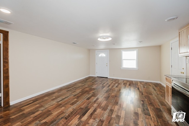 interior space featuring dark wood-type flooring