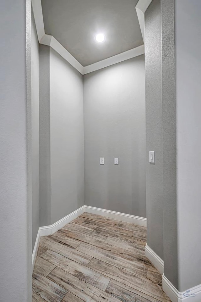 spare room featuring light wood-type flooring