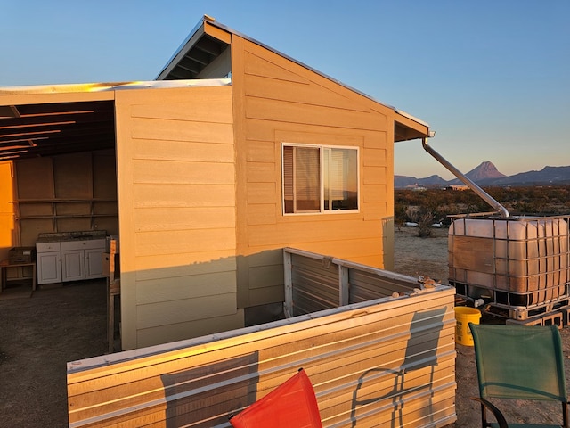 exterior space with a mountain view