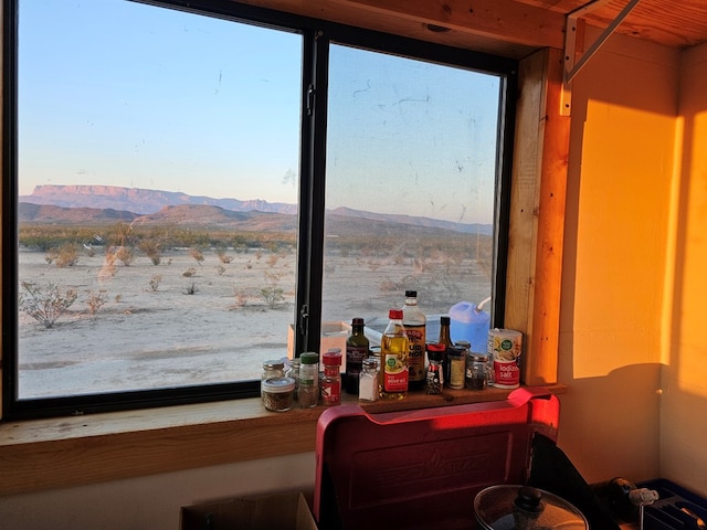 room details featuring a mountain view and bar