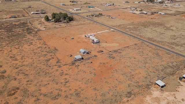 drone / aerial view with a desert view