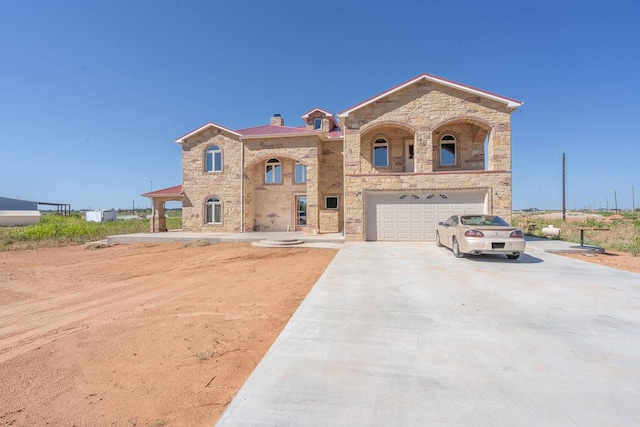 view of front facade with a garage