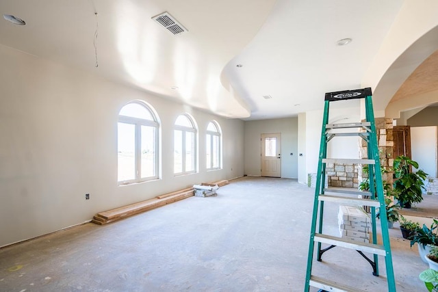 interior space with concrete floors