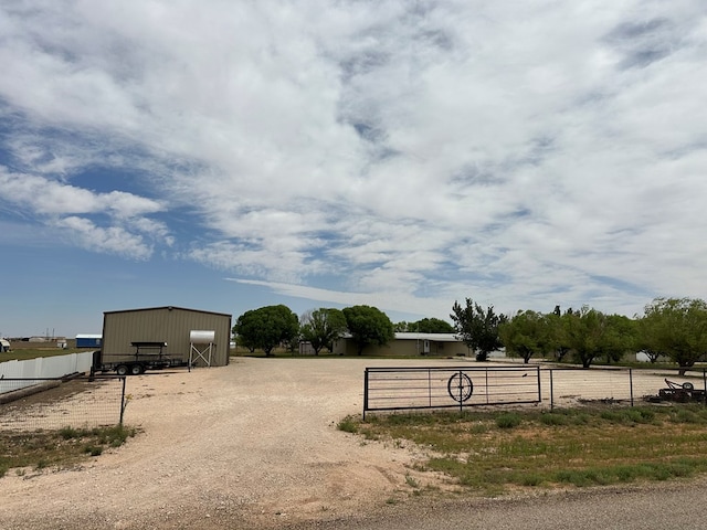 exterior space with an outbuilding