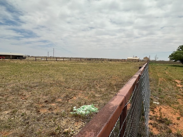 view of yard with a rural view