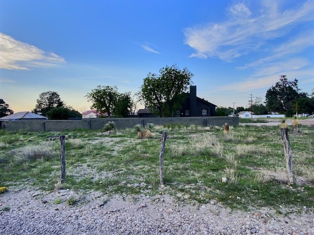 view of yard at dusk