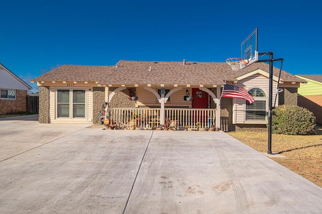 exterior space featuring covered porch