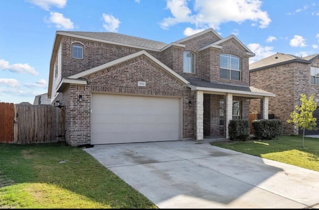 7012 Perot Ranch Rd, Odessa, TX 79765 - view of front facade with brick siding, driveway, a gate, and covered porch