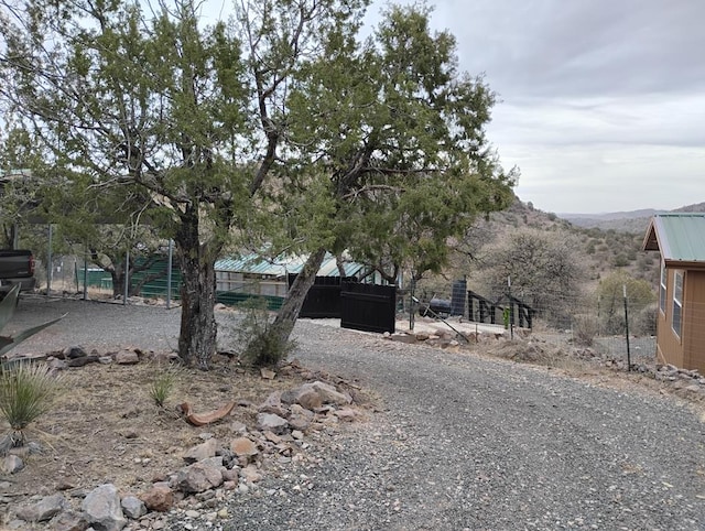 exterior space with a mountain view