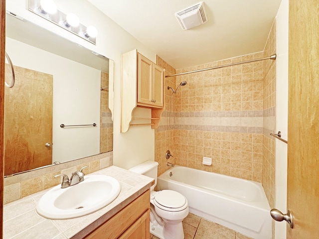 1106 W Eagle Pass, Alpine, TX 79830 - full bath with toilet, vanity, bathing tub / shower combination, and tile patterned floors