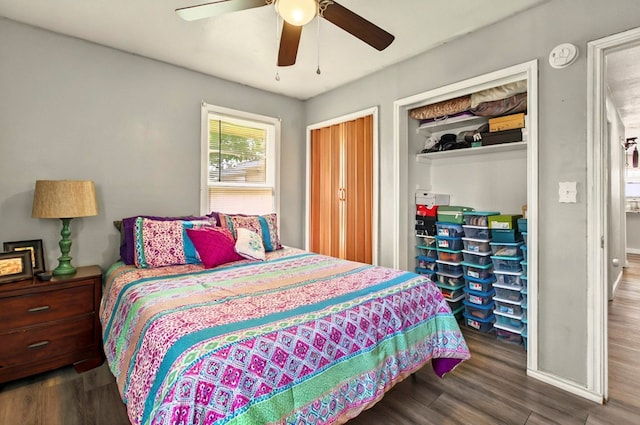811 NW 7th St, Andrews, TX 79714 - bedroom featuring wood finished floors and ceiling fan