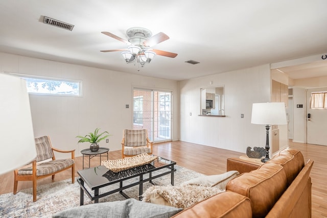 1403 E 17th St, Odessa, TX 79761 - living room with light wood-type flooring and a ceiling fan