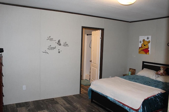 2711 W 83rd St, Odessa, TX 79764 - bedroom featuring dark wood-type flooring and ornamental molding