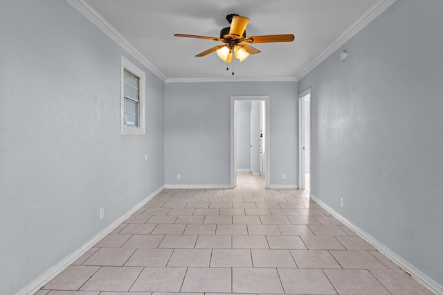 1306 Woodlawn Dr, Odessa, TX 79761 - spare room featuring a ceiling fan and crown molding