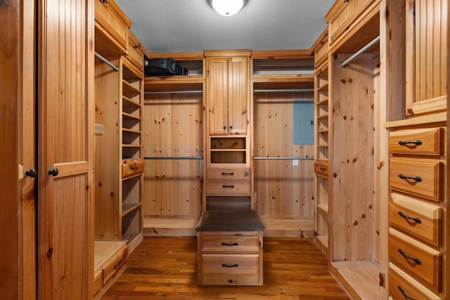 1306 Woodlawn Dr, Odessa, TX 79761 - walk in closet featuring wood finished floors and electric panel