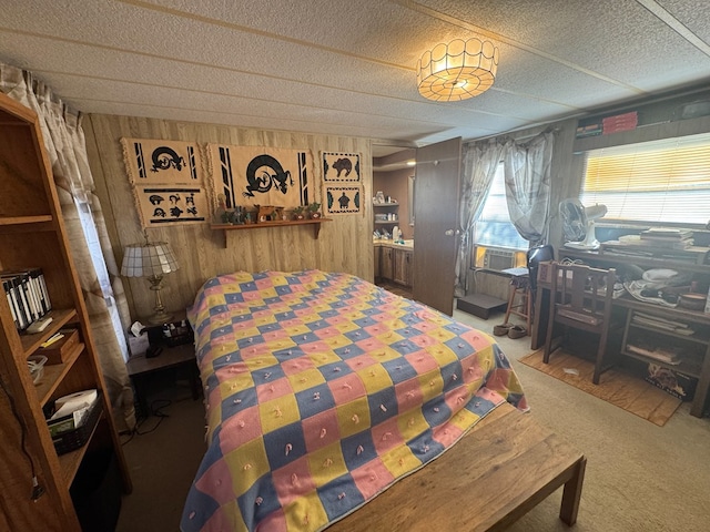 303 Squaw Valley Trl, Fort Davis, TX 79734 - carpeted bedroom with wood walls