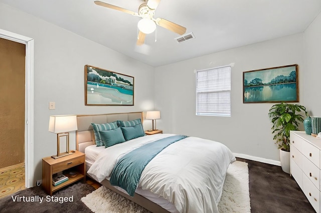 1321 Lindberg St, Odessa, TX 79763 - bedroom featuring a ceiling fan and dark carpet