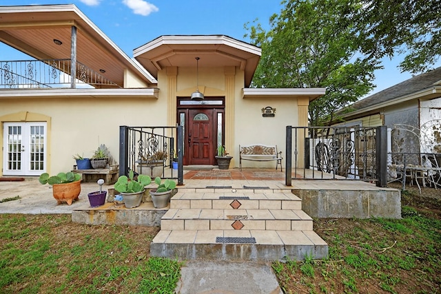 1321 Lindberg St, Odessa, TX 79763 - property entrance featuring french doors and stucco siding