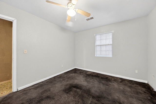 1321 Lindberg St, Odessa, TX 79763 - empty room featuring dark colored carpet and ceiling fan