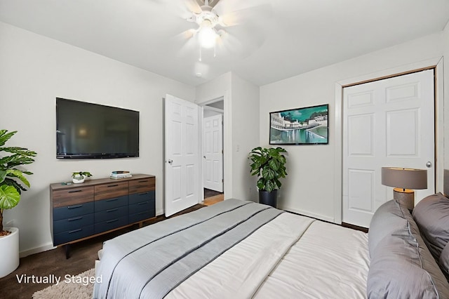 1321 Lindberg St, Odessa, TX 79763 - bedroom featuring ceiling fan and dark carpet