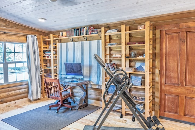 43169 State Highway 17, Fort Davis, TX 79734 - home office with wood ceiling and light wood finished floors