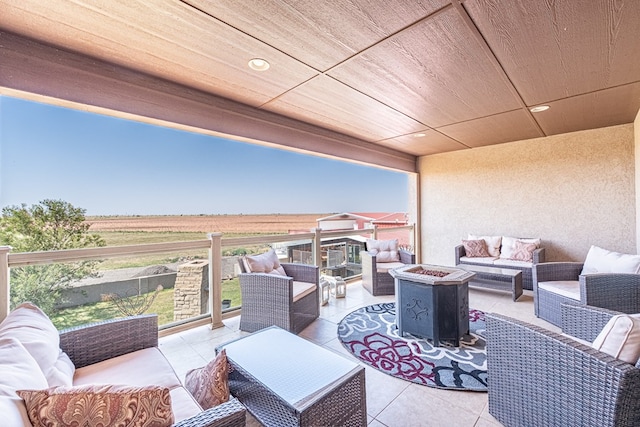 651 Fm 1757, Seminole, TX 79360 - view of patio with an outdoor living space with a fire pit and a rural view