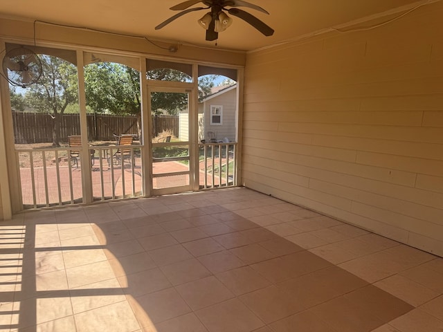 903 W Uvalde Ave, Alpine, TX 79830 - unfurnished sunroom featuring ceiling fan