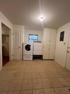 laundry area with washer / clothes dryer and electric panel