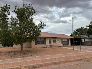 view of single story home