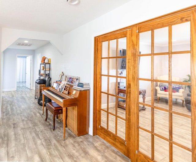 113 County Rd 405, Seminole, TX 79360 - office area with wood finished floors and french doors