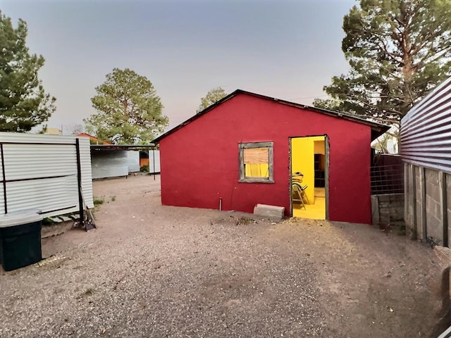 308 E Murphy St, Marfa, TX 79843 - view of outdoor structure at dusk