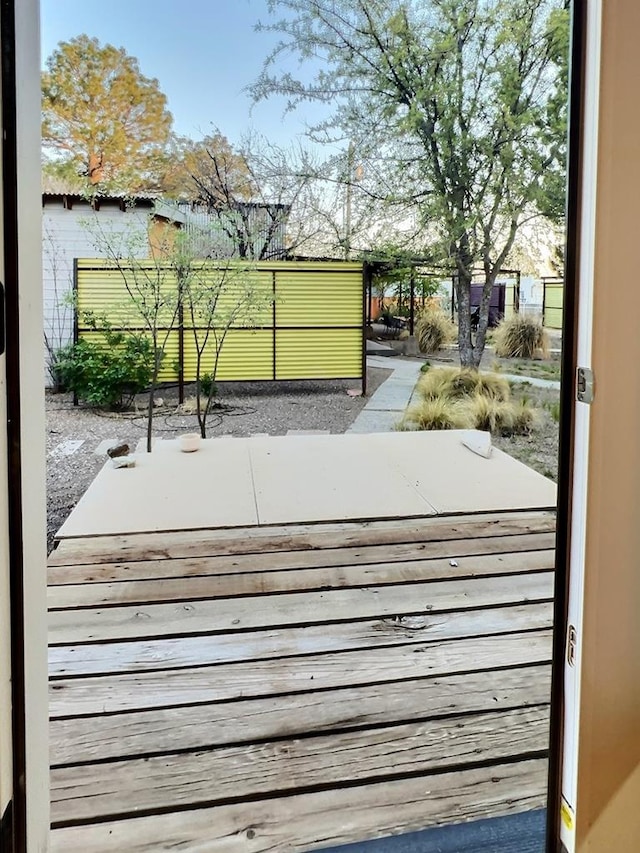 308 E Murphy St, Marfa, TX 79843 - wooden deck featuring fence