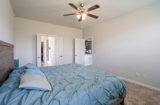 1614 Laguna Meadows Trl, Midland, TX 79705 - carpeted bedroom with baseboards and a ceiling fan