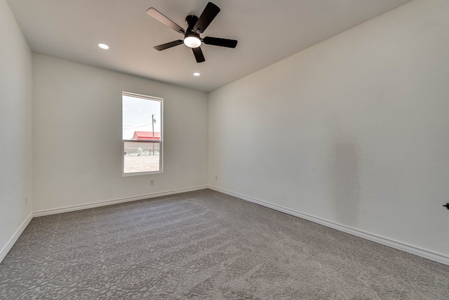 12045 W Palomino Ave, Odessa, TX 79764 - carpeted spare room featuring a ceiling fan and recessed lighting