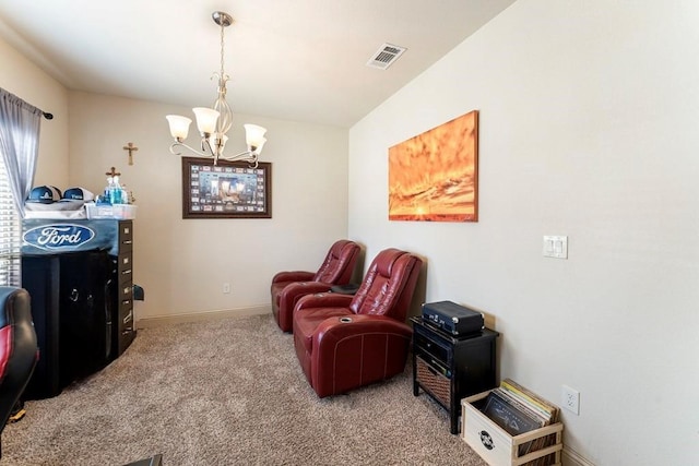 3923 Roma St, Odessa, TX 79765 - sitting room with a chandelier and carpet