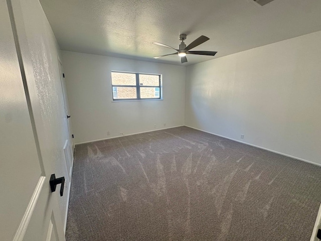 4612 Fountain Ln, Odessa, TX 79761 - carpeted empty room with ceiling fan and a textured ceiling